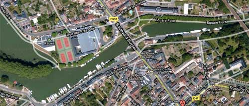 Briare par Google Earth