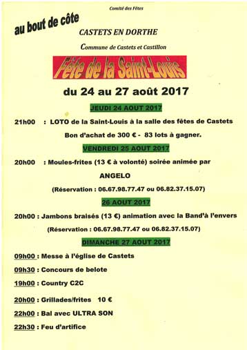 Fete de la Saint Louis Castets en Dorthe