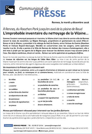 L’improbable inventaire du nettoyage de la Vilaine