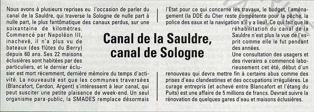 Canal de La sauldre